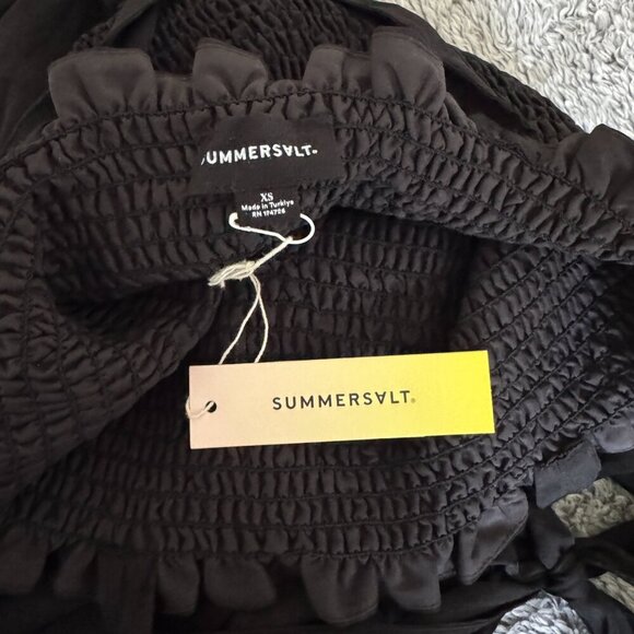 Summersalt | NWT The Silky Luxe Smocked Maxi Dress in Black Size XS - Picture 6 of 10